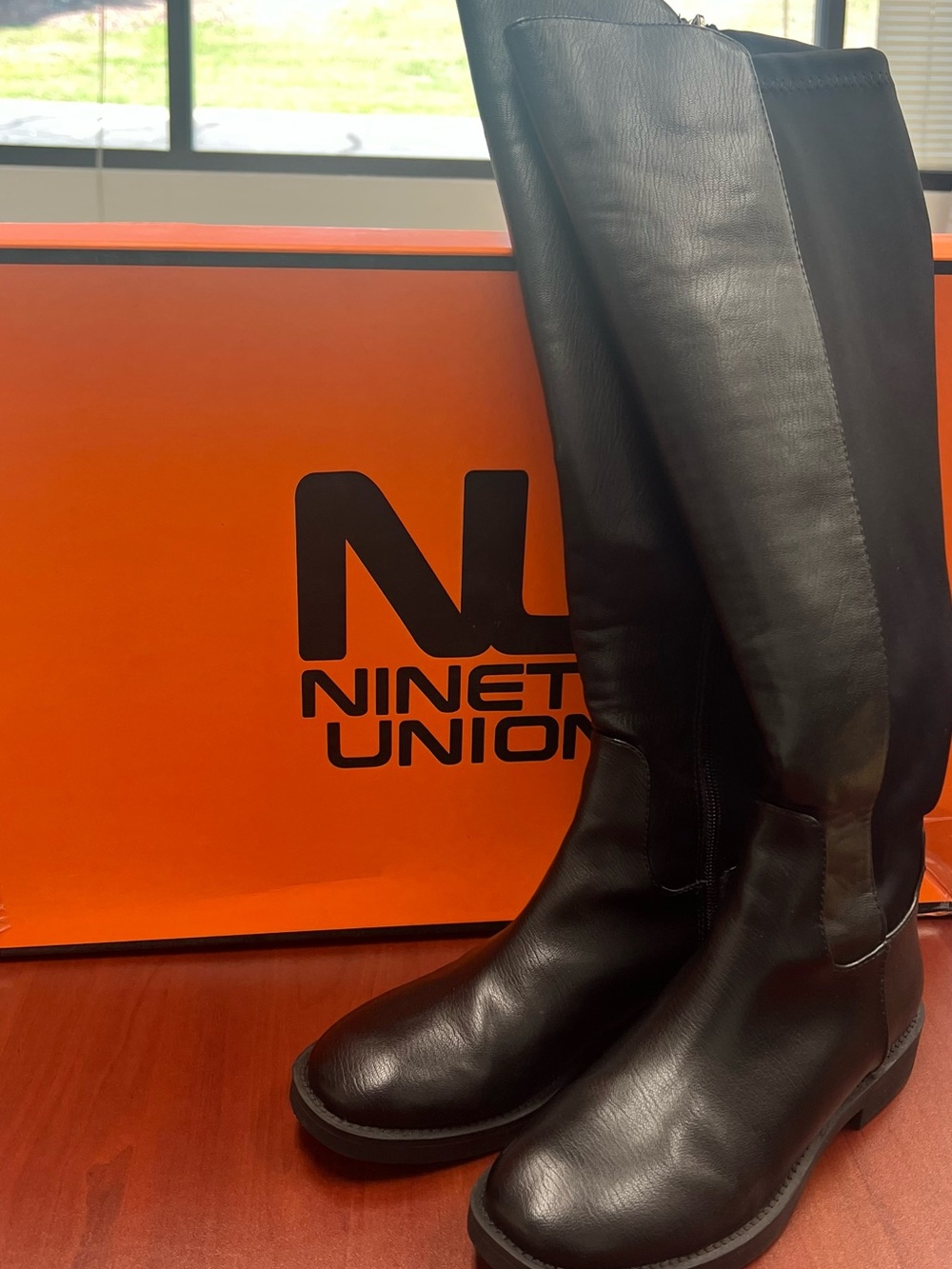 Ninety Union Black Leather Tall Riding Boots for Women